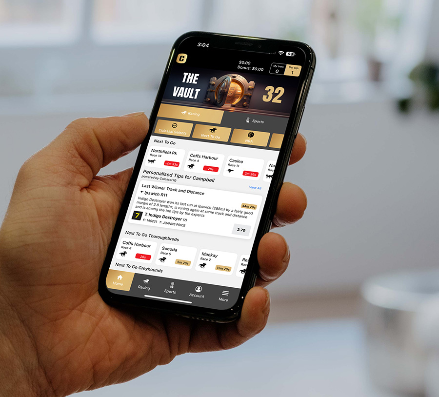 Author reviewing Colossalbet on mobile device